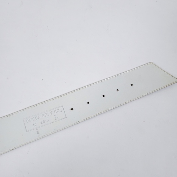 80's faux croc silver wide belt metallic thick shiny - Picture 7 of 9